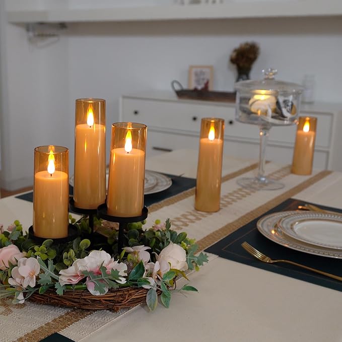 Amagic Flickering Flameless Candles, Battery Operated Candles, Amber Gold - Image 4