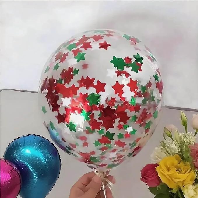 Red White Green Star Confetti 0.78inch/2cm 8000PCS Table Confetti - Image 4