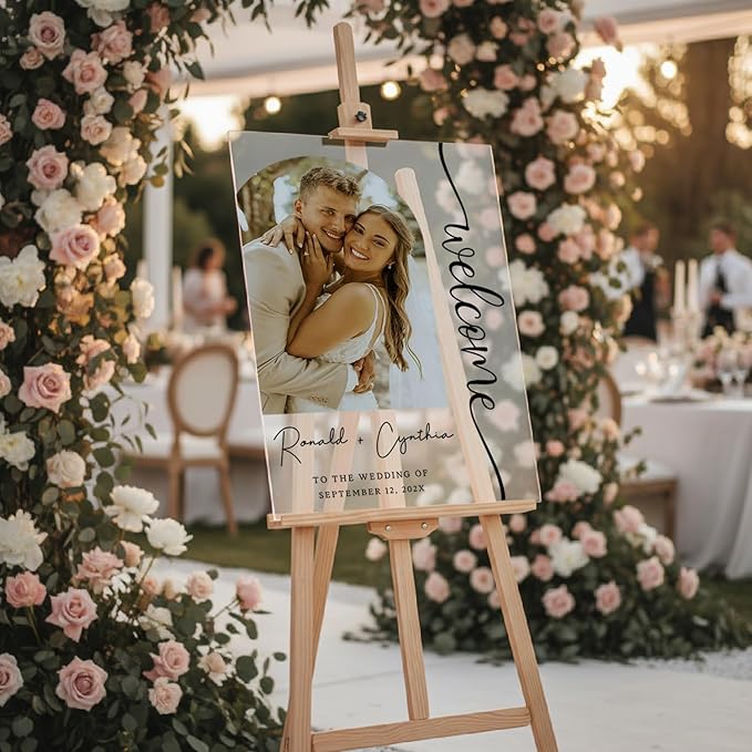 Personalized Wedding Photo Acrylic Welcome Sign – Custom Picture Board - Image 4