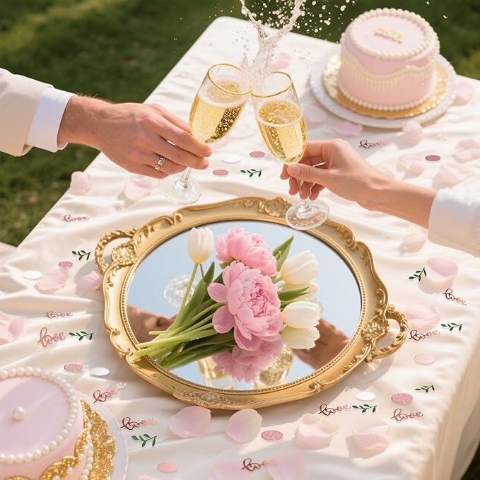 200 Pcs Rose Gold Glitter Wedding Table Confetti, Bridal Shower Decorations - Image 4