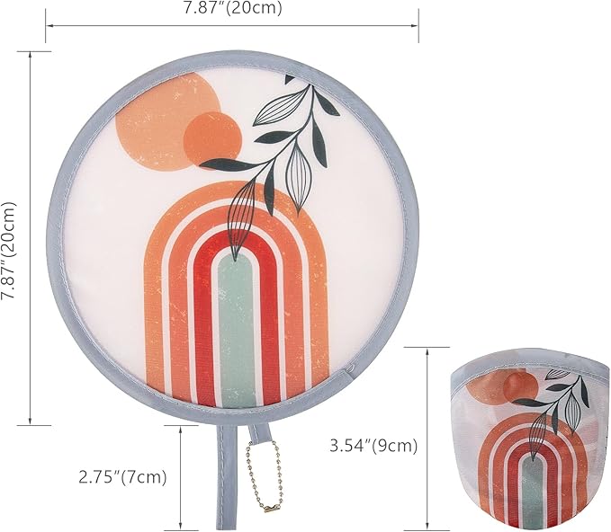 4Pcs Bohemian Round Foldable Hand Fan Japanese Foldable Fan Style Handheld - Image 2
