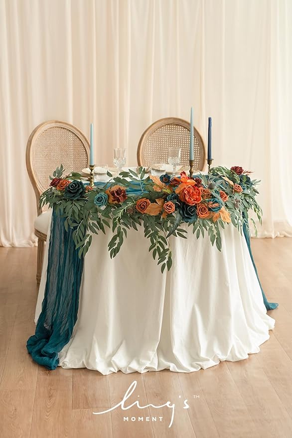 Ling's Moment Flower Garland - 6FT Eucalyptus & Rose - Sweetheart Table Decor - Image 4