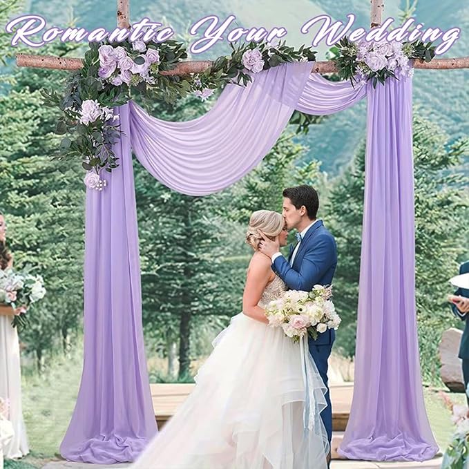 Wedding Arch Draping Fabric 2 Panels 20Ft Length x 28" Width Lilac Arch Drapes - Image 8