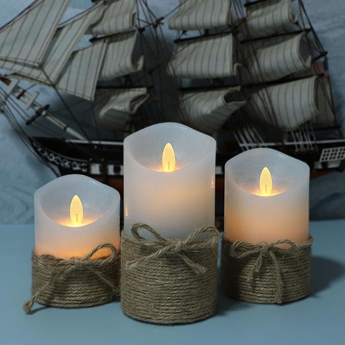 Silverstro Nautical Decor Ocean Blue Flameless Candles - Image 5