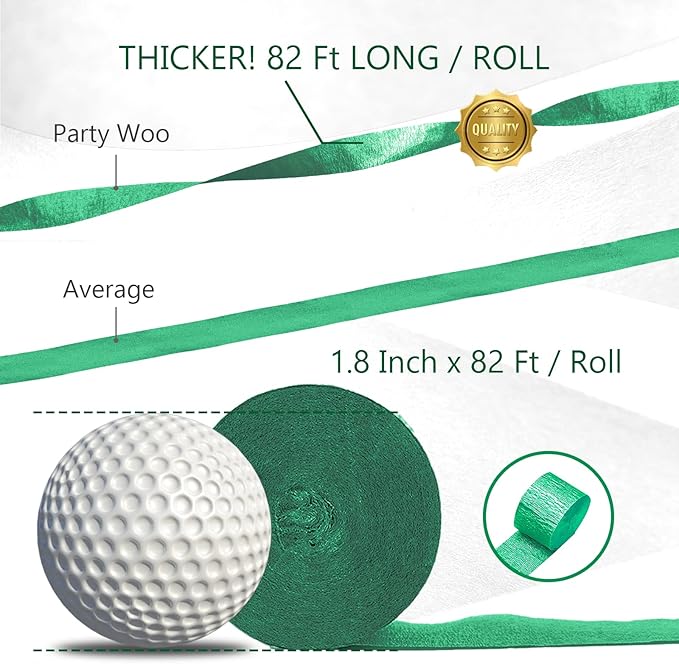 PartyWoo Crepe Paper Streamers 4 Rolls 328ft, Shades of Green - Image 4