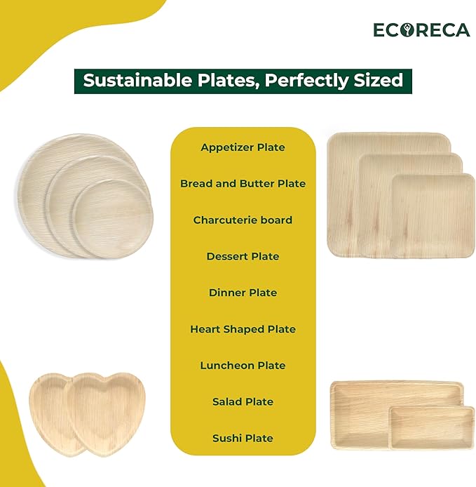 150-Piece Biodegradable Palm Leaf Dinnerware Set | 10", 5” Inch Round Plates - Image 7