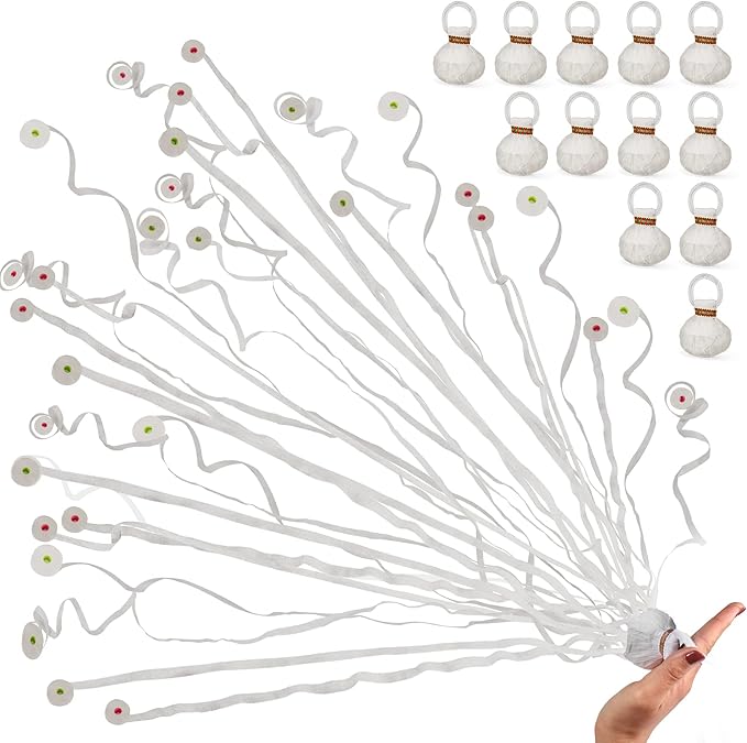 48Pack White Streamer Poppers, Hand Throw Streamer Poppers, No Mess Confetti by Pilvepidu