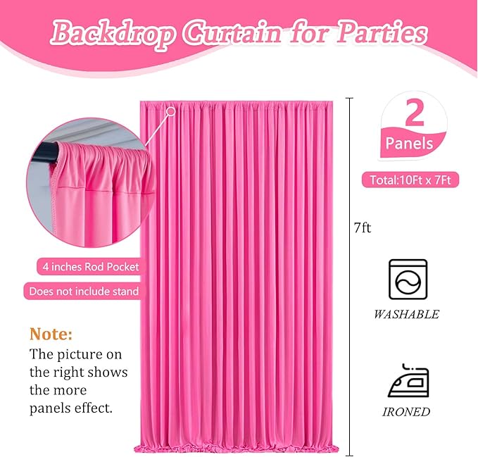 10 x 7 Feet Pink B Backdrop Curtain - Image 2