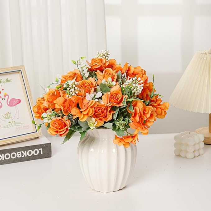Artificial Flower 5 Branches Artificial Silk Fake Flowers Bouquet Small Roses - Image 5