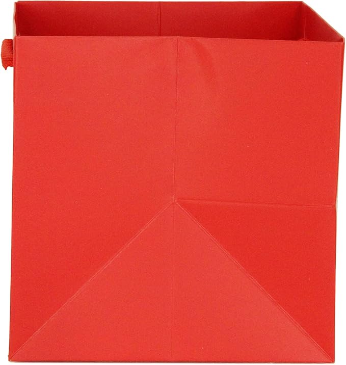 Red Square Gift Bag 10 in Paper Gift Box Large Square Bottom Kraft Paper Bags - Image 4