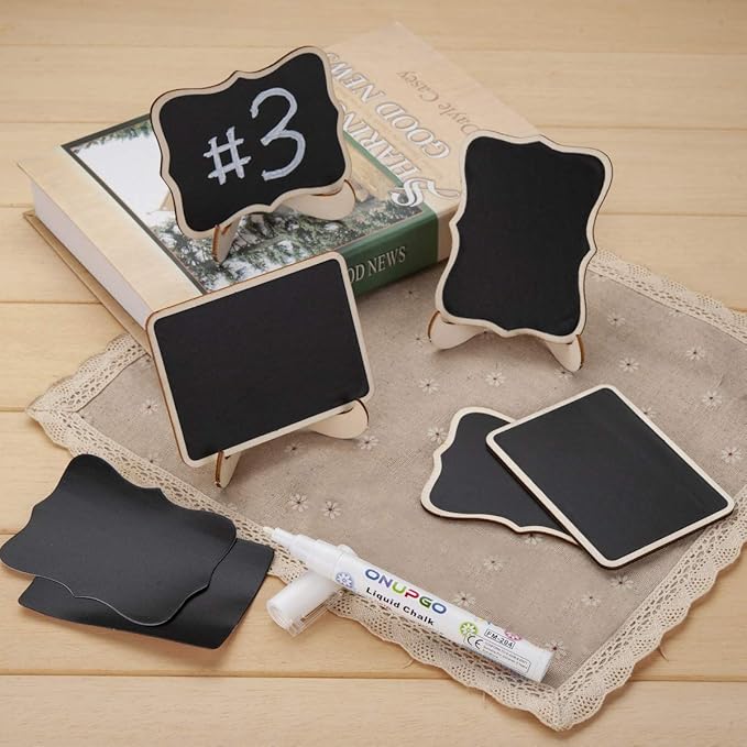 Mini Chalkboard Signs, 20 Pack Small Chalkboard Labels Table Signs - Image 9