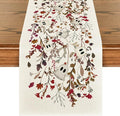 Artoid Mode Ghost Flowers Leaves 210 GSM Halloween Table Runner, Seasonal Fall by ArtoidMode