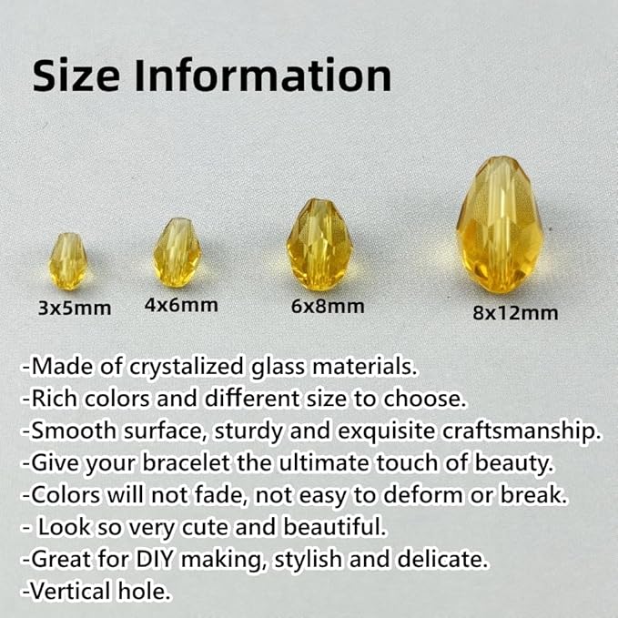 150pcs 4x6mm Teardrop Crystal Glass Beads - Image 2