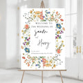 Welcome Wedding Signs, Modern Floral Wedding Sign Decorations Signage 12" X 18" by CENOVACY