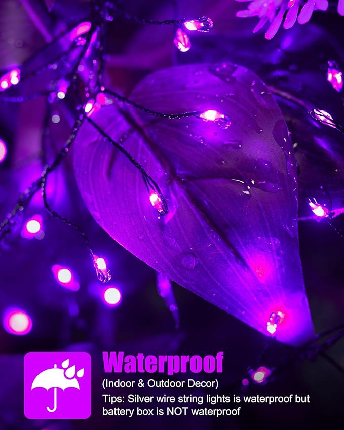 Fairy Lights Battery Operated, Twinkle String Lights Waterproof Silver Wire 5 - Image 5