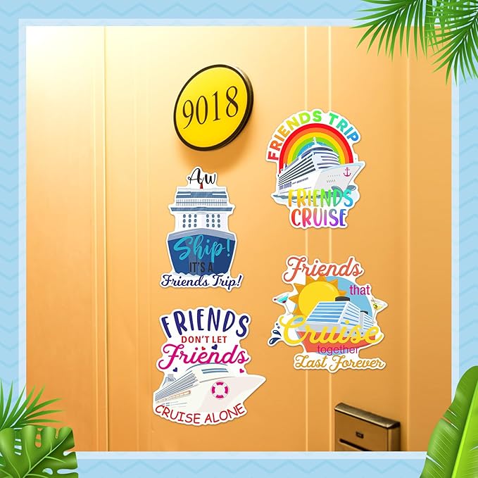 Hoteam 4 Pcs Friends Cruise Door Decorations Magnetic Large Friends Cruise Ship - Image 5