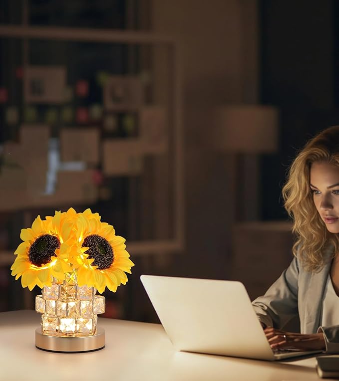 Sunflowers Lamp, Rechargeable Cordless Touch Lamp, 3-Colour Infinitely Dimming - Image 9