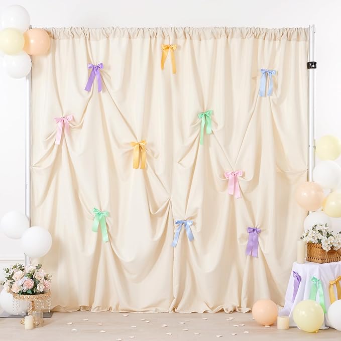 Ivory Backdrop Curtain: 5.8×8ft Backdrop Solid Color Wrinkle Resistant - Image 7