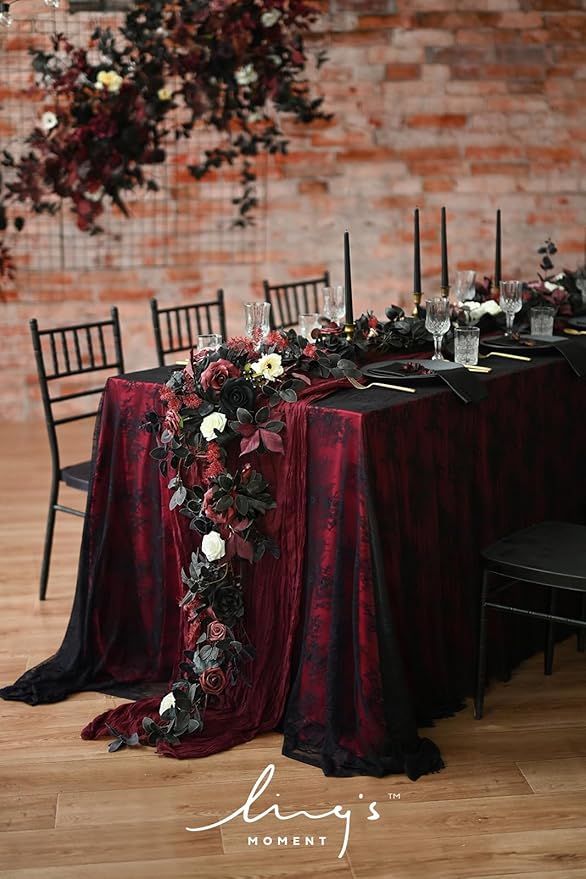 Ling's Moment Flower Garland - 6FT Eucalyptus & Rose - Sweetheart Table Decor - Image 4