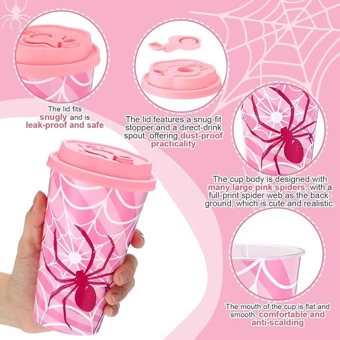 Yungyan 24 Sets Pink Spider Party Favors Goodie Cups - Image 3