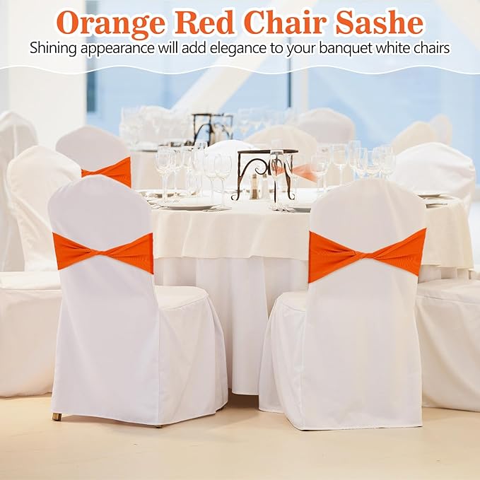 Kinlop 50 Pcs Spandex Chair Sashes Bows Chair Bands Slider Sashes - Image 5