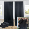 20ftx12ft Wrinkle Free Black Backdrop Curtain, 4 Panels 12FT Height Black by LeegleriTableSkirt