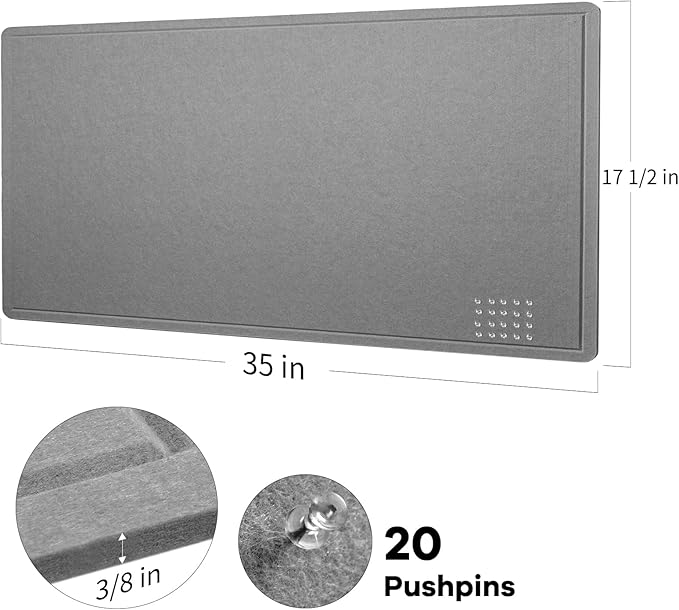 Bulletin Board, 35 x 17 1/2 inches Felt Board - Image 4