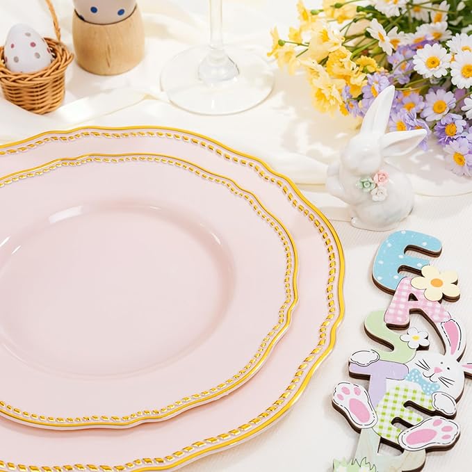 Hioasis 60pcs Pink Plastic Plates - Image 5