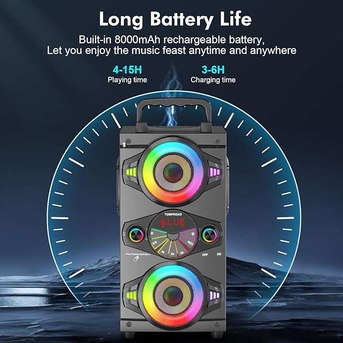 Portable Bluetooth Speakers 60W Big Powerful Wireless Loud Stereo Bass Sound - Image 4