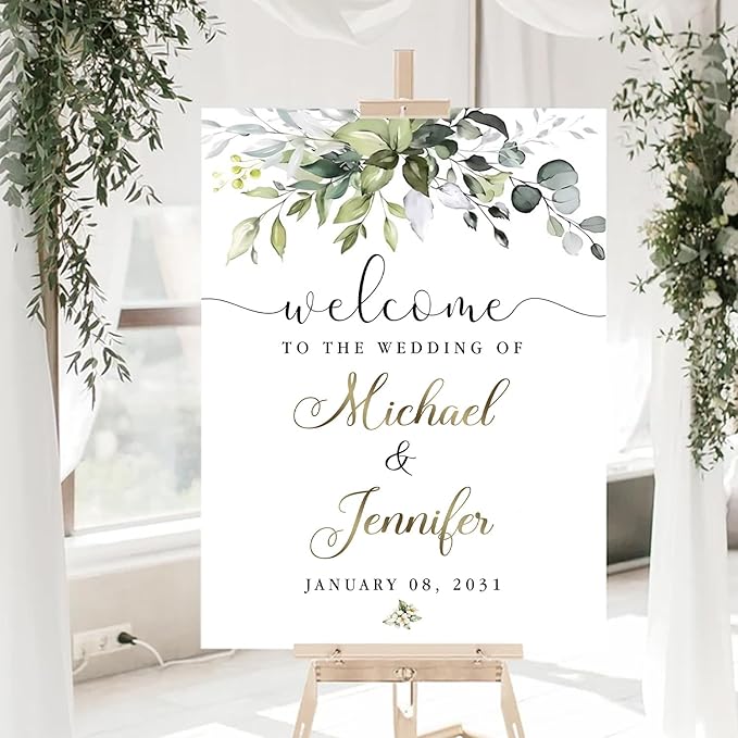 Welcome To Our Wedding Sign, Engagement Party Welcome Sign, Personalized - Image 2
