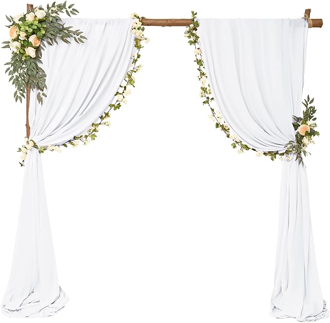 4 Panels Wedding Arch Draping Fabric 28" x 20Ft Wedding Arch Drapes Chiffon - Image 4