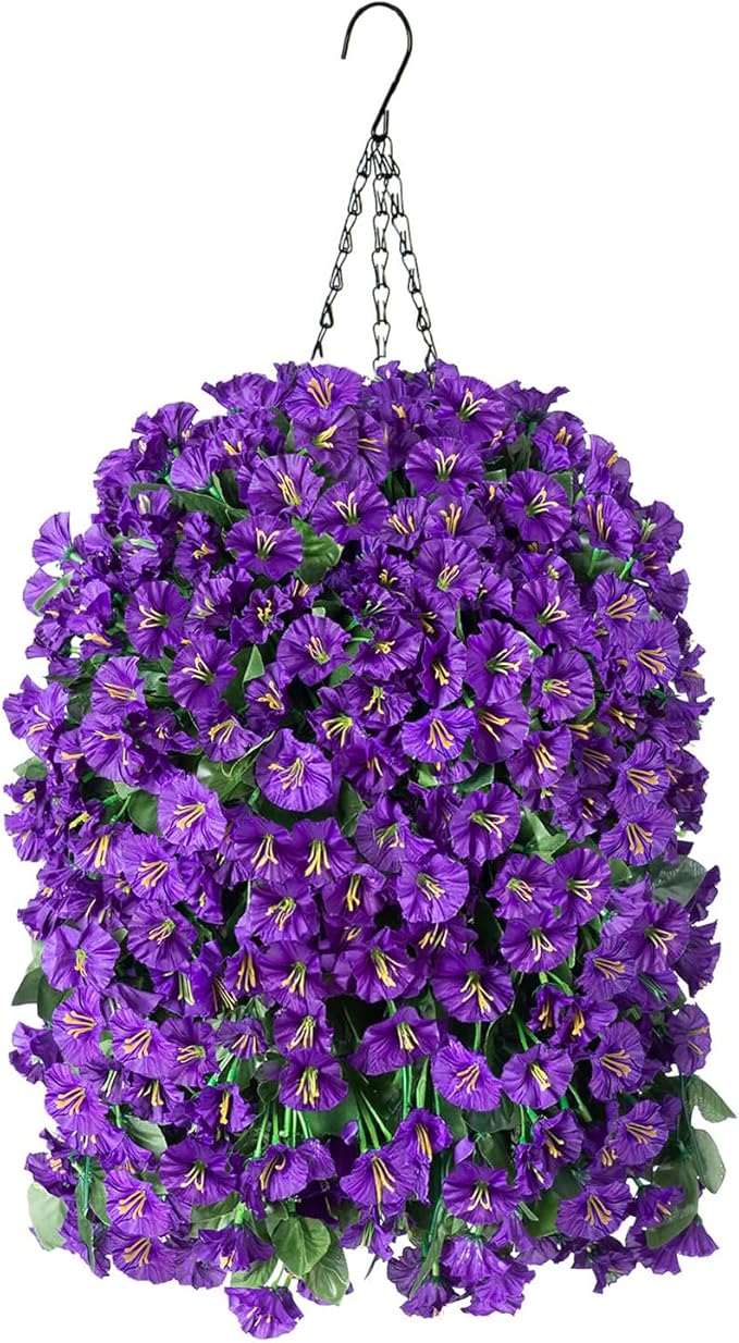 Artificial Faux Hanging Flowers Plants Basket - Image 7