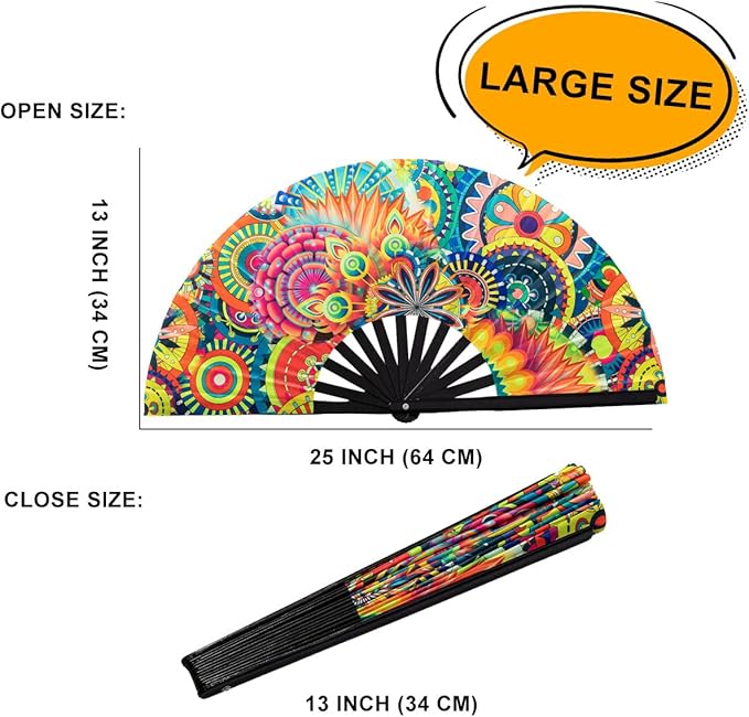 Amajiji Rave Folding Hand Fan Popping Fans - Image 6