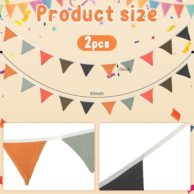 Oudain 15.5 ft Pennant Banner Flags, Each 7.75 ft - Image 2
