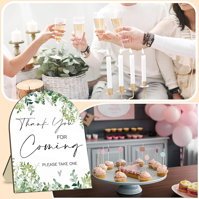 Thank You for Coming Please Take One Sign, Eucalyptus Leaf Decoration Wedding - Image 5