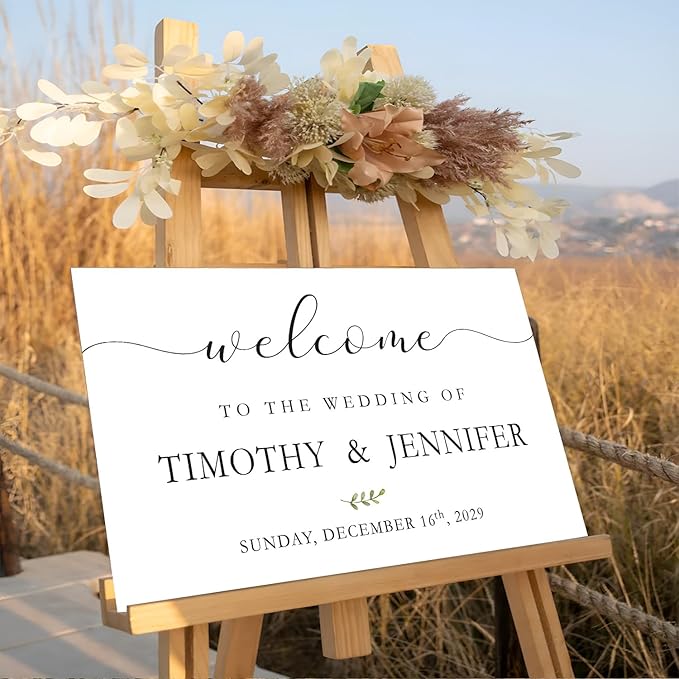 Custom Wedding Welcome Sign, Rustic Wedding Signs, Wedding Decorative Signage - Image 2