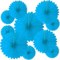 20 Pcs Sky Blue Hanging Paper Fan, Round Paper Fans Decorations Set by Tisspoms