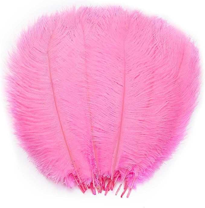 YAKRUNA 30PCS Light Pink Ostrich Feathers Bulk 12-14 Inches by YAKRUNA
