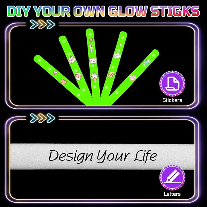 Foam Glow Sticks Bulk, Glow Party Supplies - Image 5