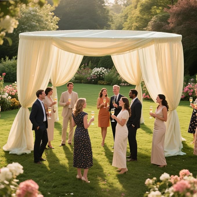 VOK Wedding Arch Draping Fabric Chiffon Fabric, 29in x 18Ft Sheer Chiffon - Image 7