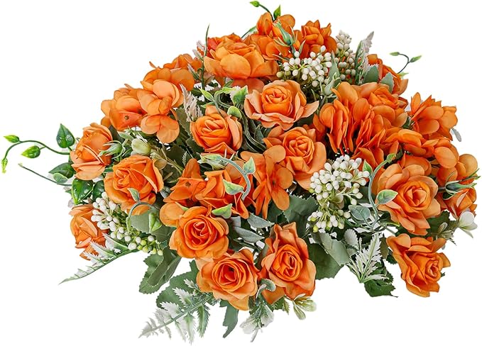 Artificial Flower 5 Branches Artificial Silk Fake Flowers Bouquet Small Roses by YoungJewl
