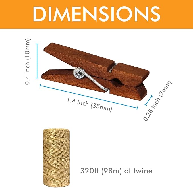 Mini Natural Wooden Clothespins - Image 3