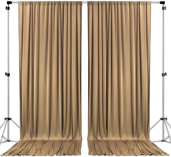AK TRADING CO. 10 feet x 10 feet Beige Polyester Backdrop Drapes Curtains Panels by Fabrics%7CEventDecor%7CCrafts%7CUpholsteryFoam