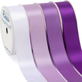 Ribbli Purple Satin Ribbon 1 Inch x 4 Rolls Total 40 Yards-White Lavender by Ribbli