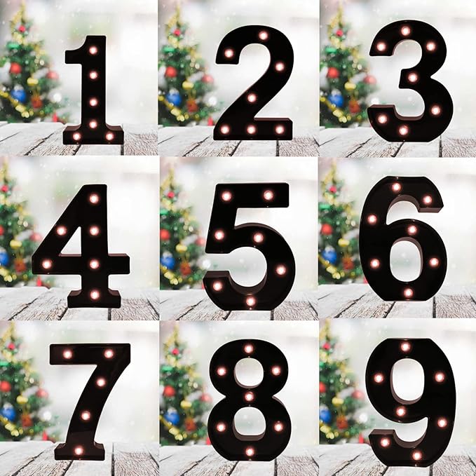 OYCBUZO Light Up Black Alphabet Marquee Number Sign LED Marquee Number Lights - Image 5