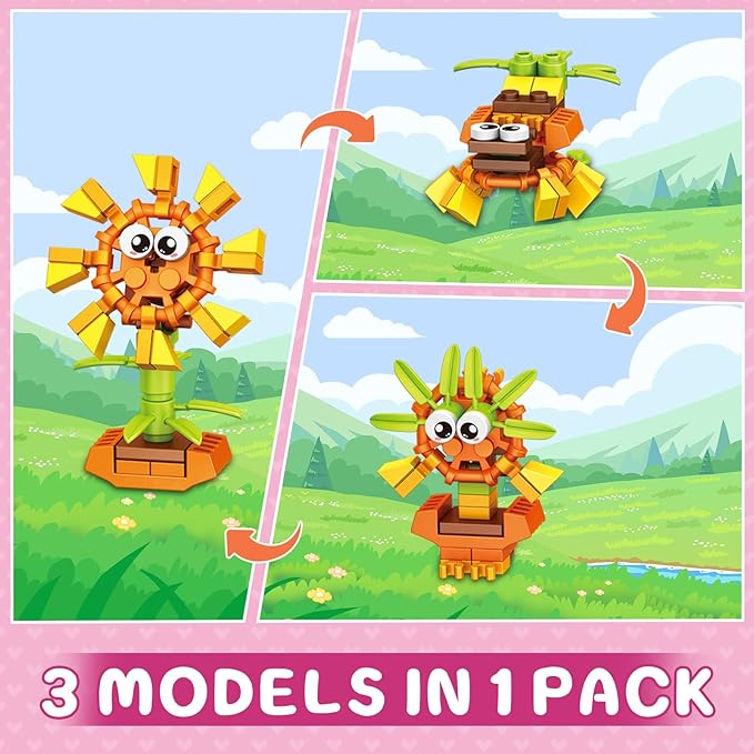 36 Packs Party Favors Building Blocks, Flower Bouquets Building Set, Mini - Image 5