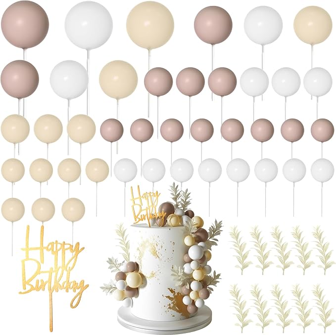 MIAHART Ball Cake Toppers Boho Grass Cake Topper Ball Cake Insert Decoration by MIAHART