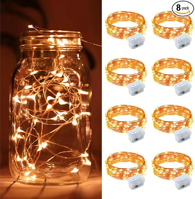 ZGWJ 8 Pack Halloween Fairy Lights Battery Operated, 7ft 20 Mini LED Halloween by ZGWJ