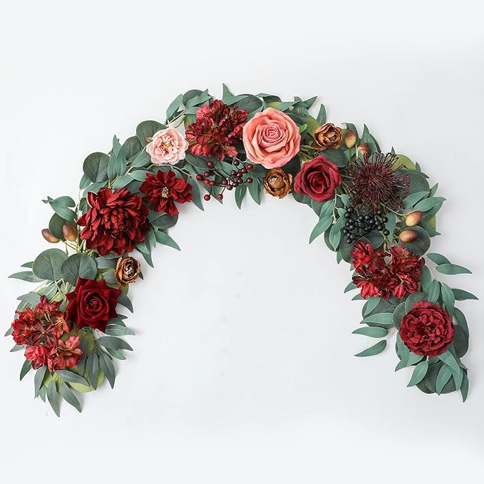 Artificial Flowers Combo Box Set Burgundy Silk Flowers - Image 8