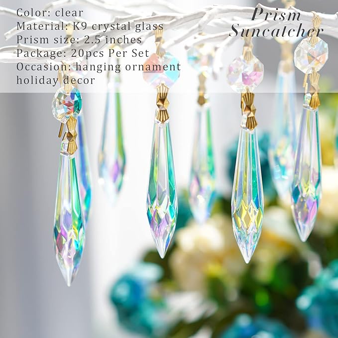 20pcs Large Colorful Crystal Prisms - Image 3